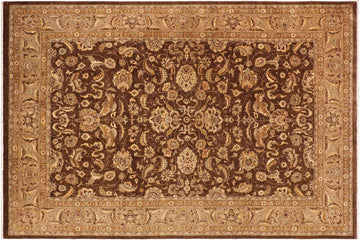 handmade Traditional Kafkaz Chobi Ziegler Brown Beige Hand Knotted RECTANGLE 100% WOOL area rug 10 x 13